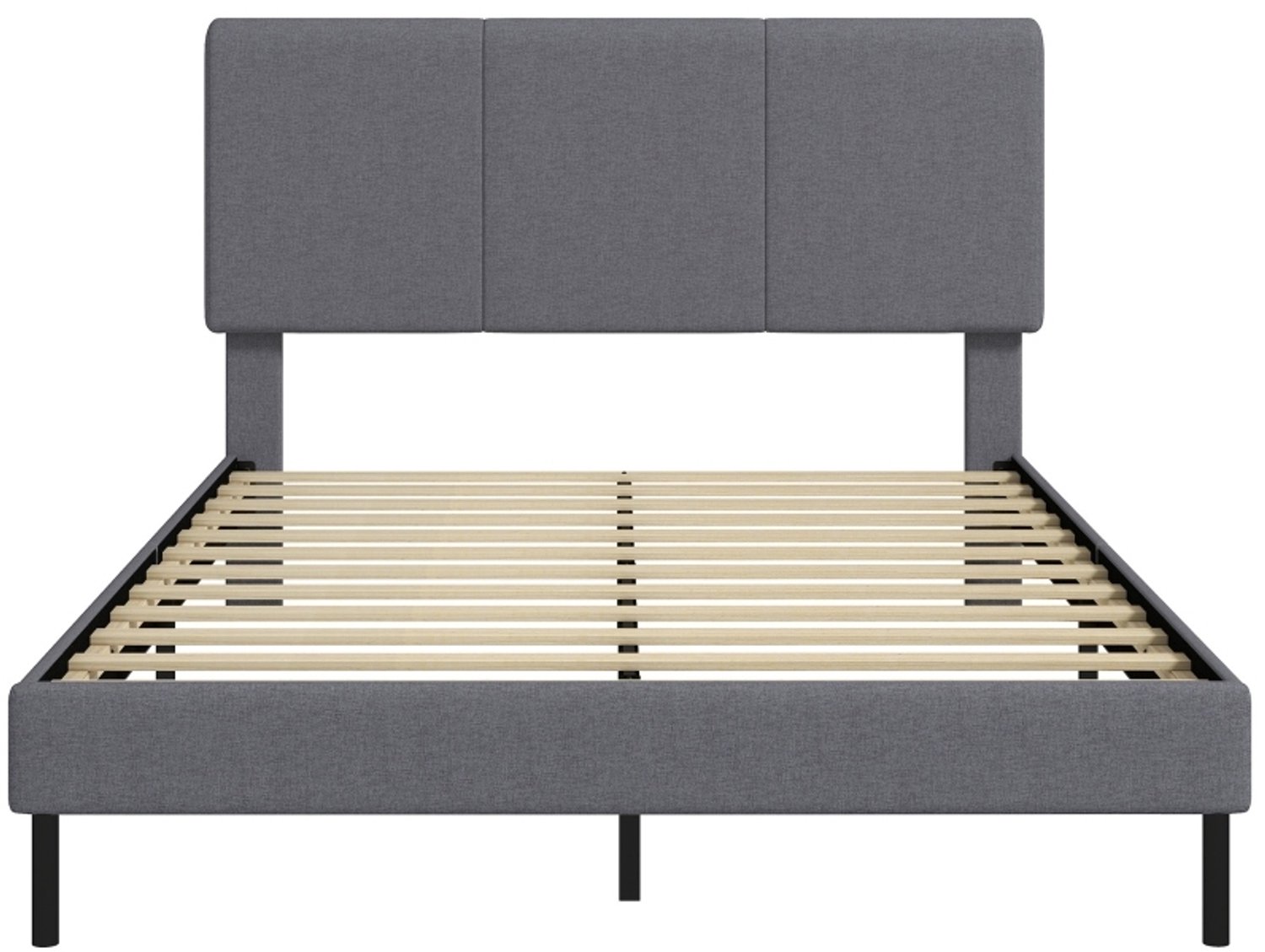 REDOM Gestoffeerd bedframe 140x200 cm - Verstelbaar hoofdbord en lattenbodem - Donkergrijs