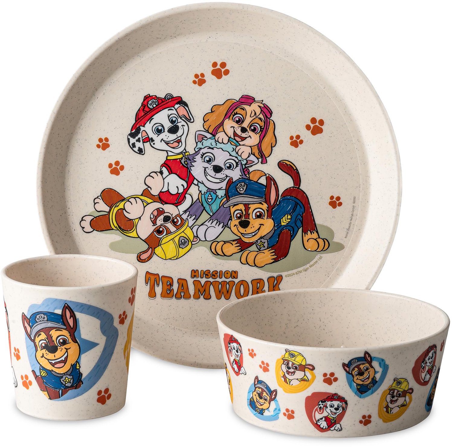 3-delig Kindertafelservies met Paw Patrol Ontwerp
