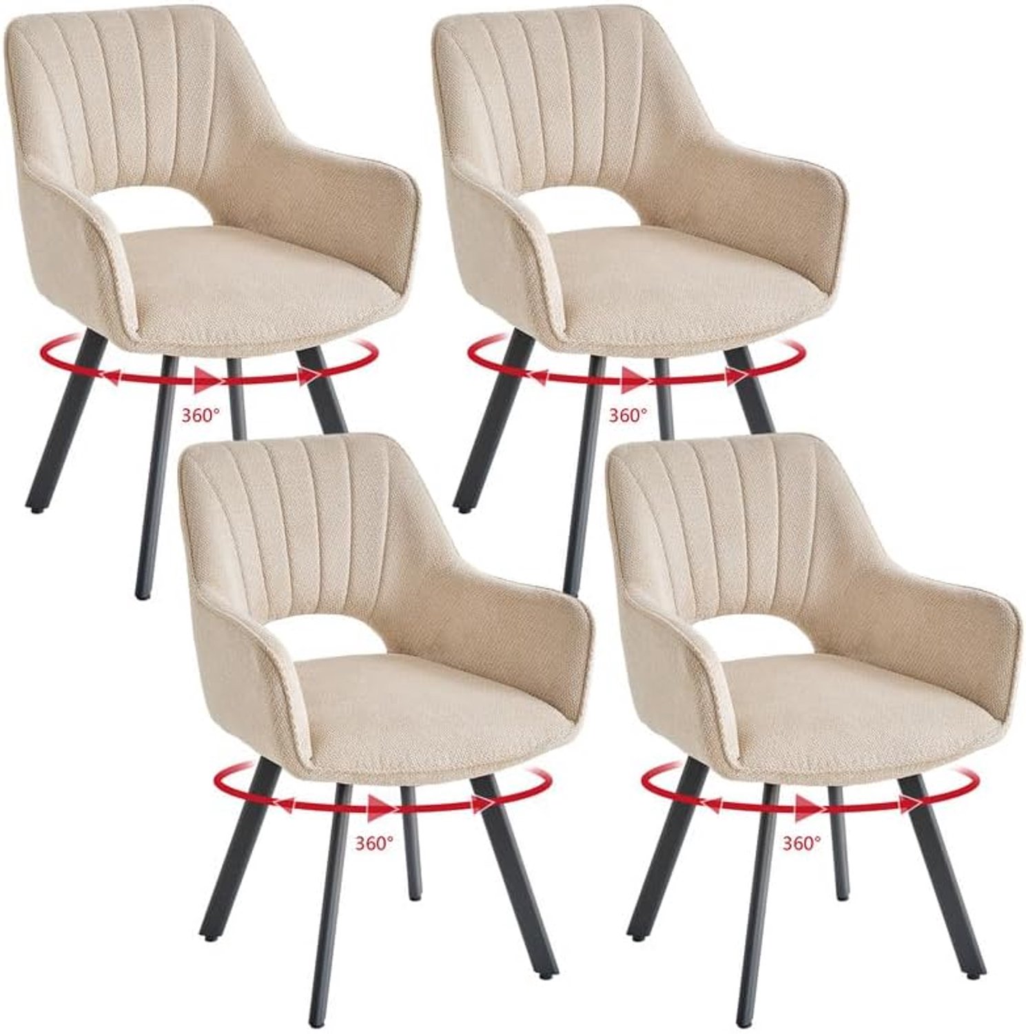 Modern Eetkamerstoelen ComfortCurve Set van 2 Donker Walnoot met Donker Kaki Kunstleren Bekleding, Gebogen Rugleuning en Stevige Houten Poten, Ergonomische Keukenstoelen en Moderne Eetkamerstoelen, Afmetingen [Hoogte] x [Breedte] x [Diepte] cm