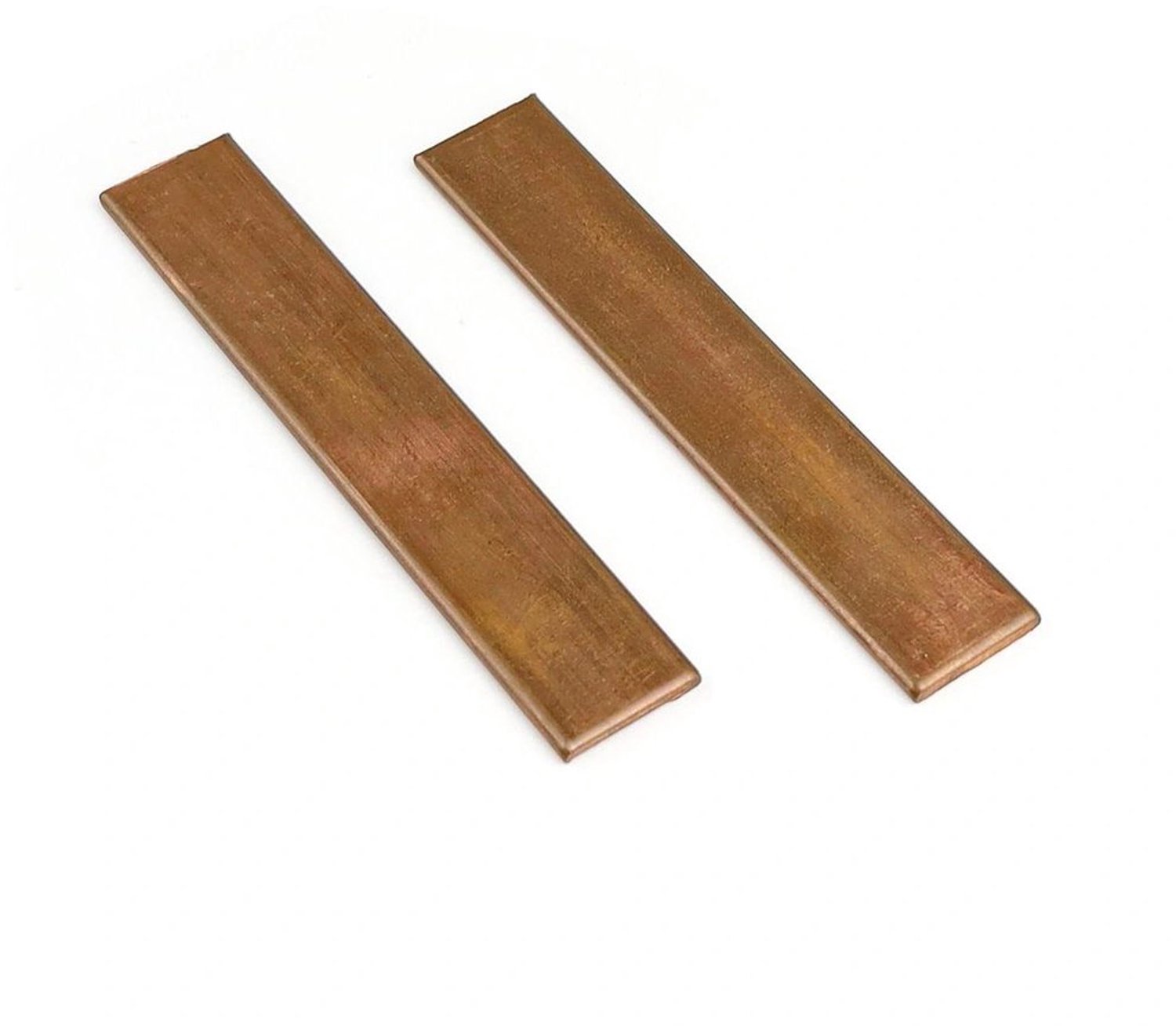 2 Stuks Koperplaten 105mm x 20mm met Hoge Zuiverheid