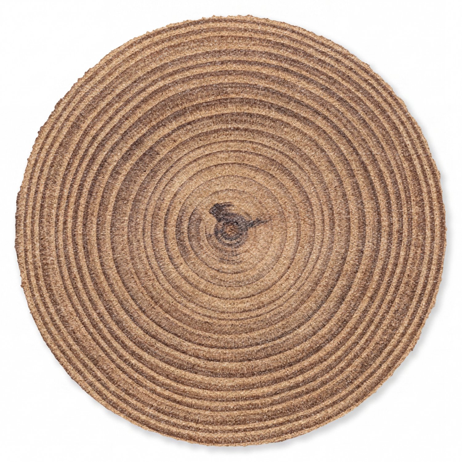 Deurmat rond 120x120 cm - Droogloopmat Boomstam - Hout - Bruin - Mat voor binnen - Schoonloopmat - Ronde deurmatten met print - Inloopmat