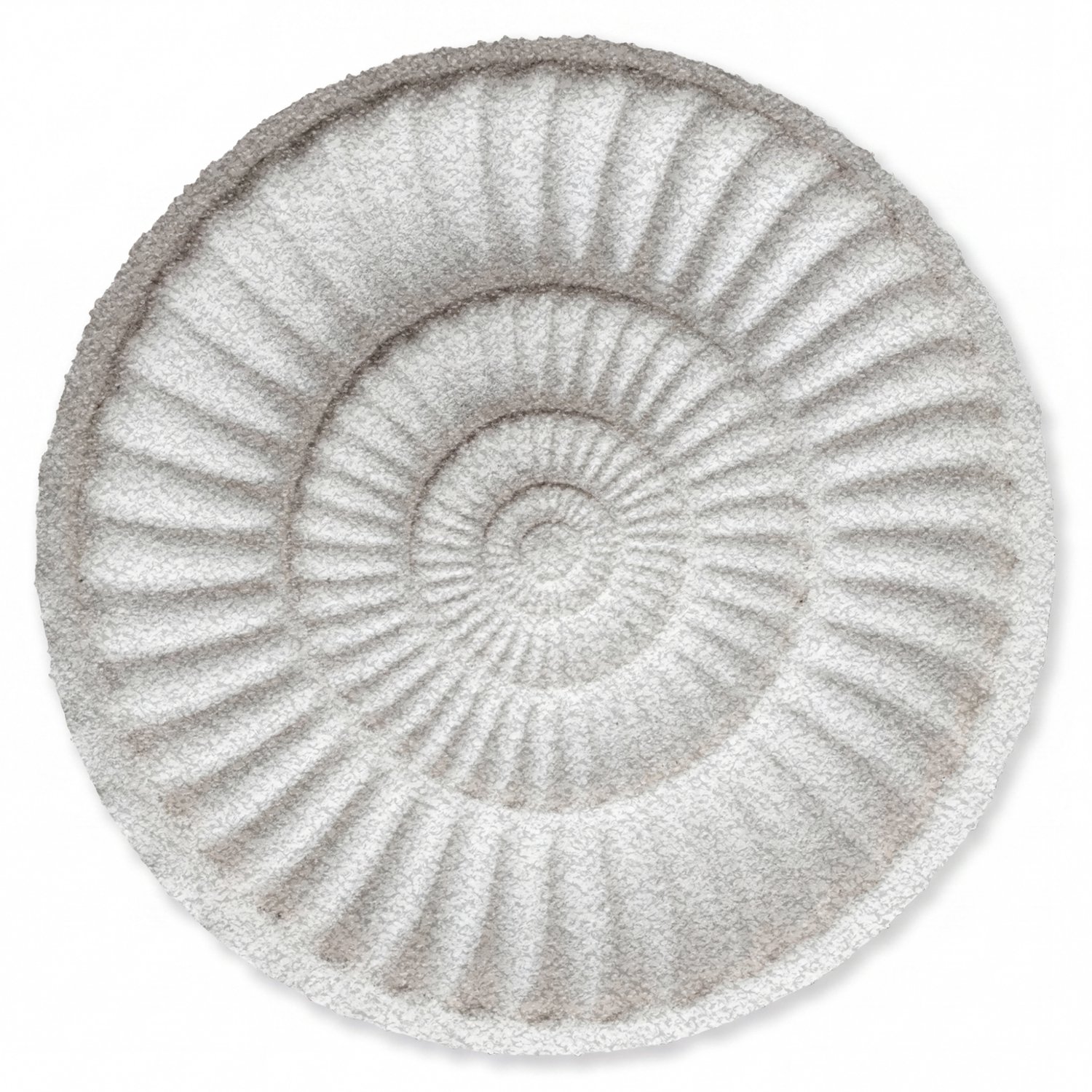 Deurmat rond 90x90 cm - Droogloopmat Schelp - Spiraal - Wit - Mat voor binnen - Schoonloopmat - Ronde deurmatten met print - Inloopmat