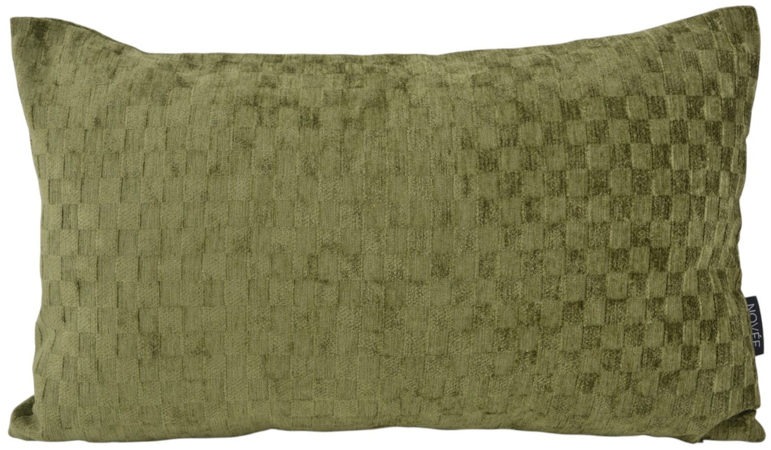 NOVÉE Sierkussen Chenille Checker Groen | 30x50 cm | Polyester