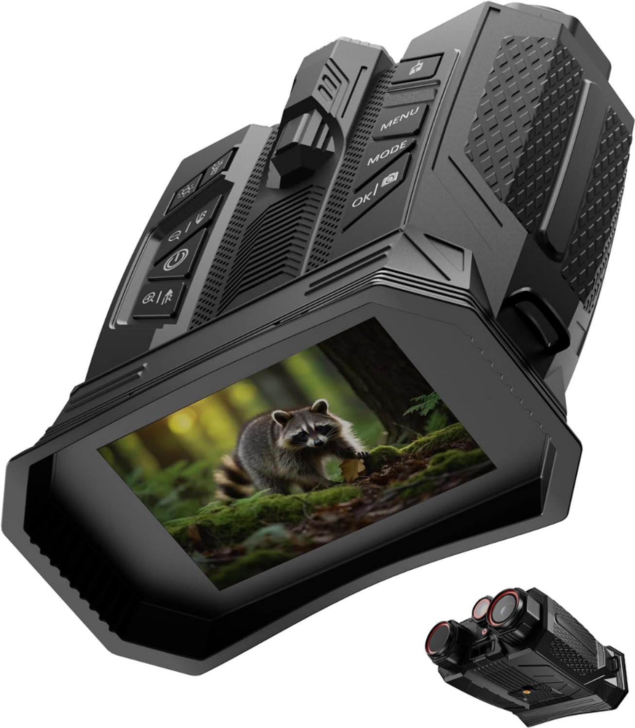 Levo® Nachtkijker AIR 4K met WiFi & Camera - Infrarood 800 m - 4 Inch HD-scherm - Afstandsmeter & Kompas - 64 GB SD-kaart - Digitale Nachtvisie voor Wildlife & Buiten- zwart- 20cm × 18cm × 11cm