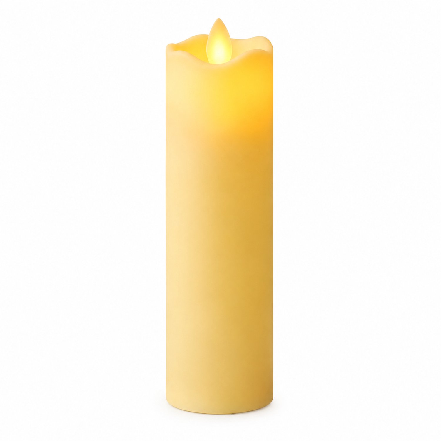 led kaarsen met bewegende vlam, 5 x 17 cm, golvende bovenrand, warm decoratief licht, 12 stuks per displaydoos
