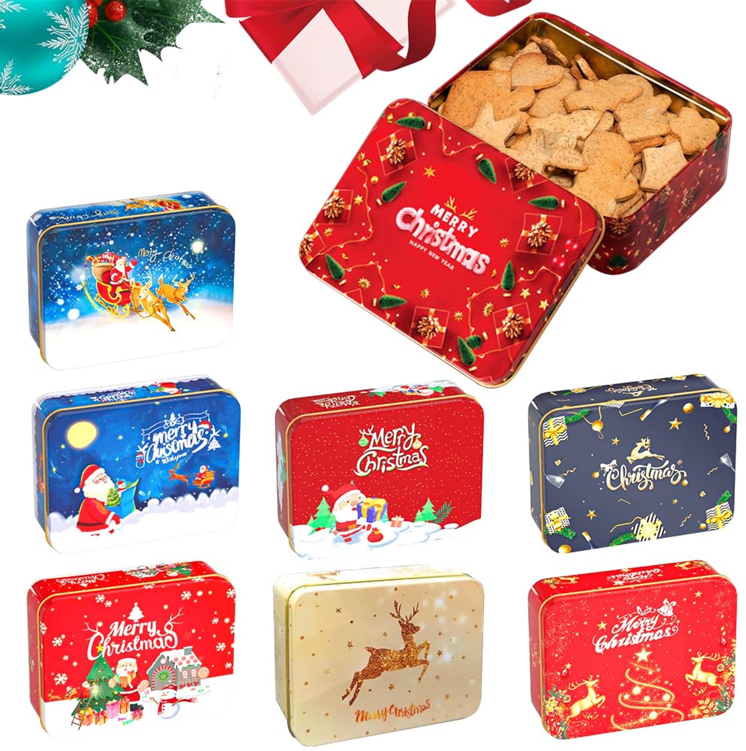 Kerst Cookie Doos, Set van 8 Stuks, Lege Verpakking