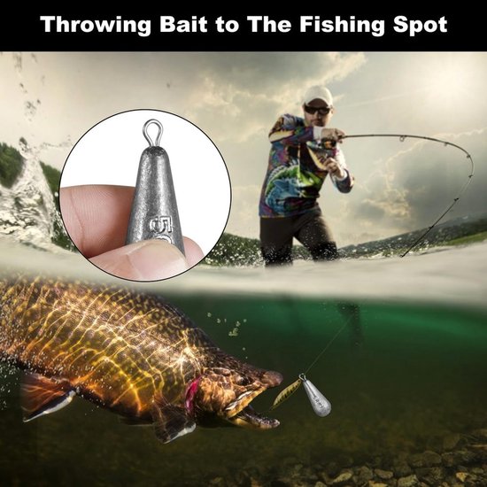 Vismateriaal Set met 24 Drupvormige Gewichten — afbeelding 3