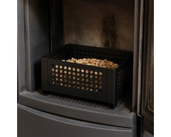 Practo Home - Pelletkorf voor houtkachel - W480 - zwart - 14 x 20 x 26 cm