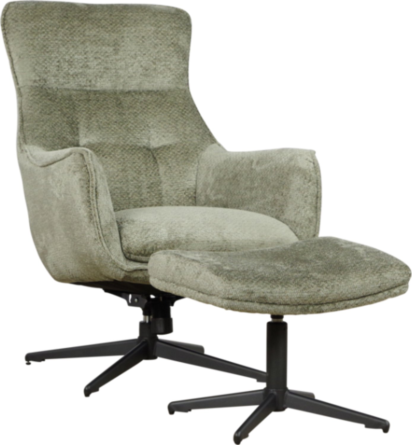 Meubelplaats Draaifauteuil Flynn met hocker stof Movie Taupe 12