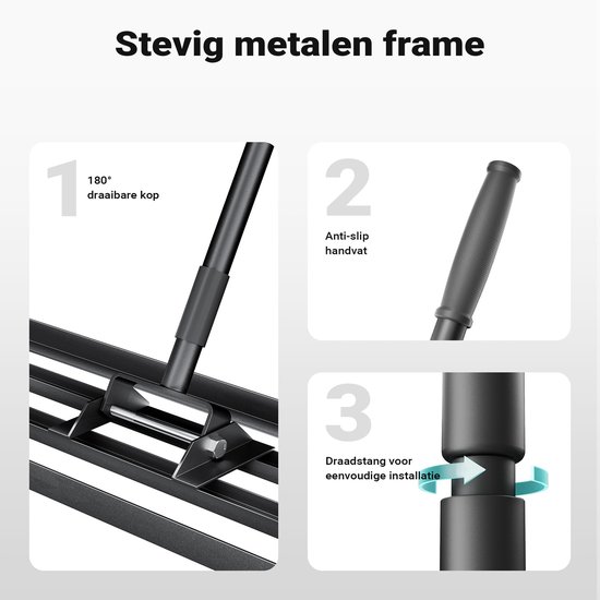 Egaliseerhark - 76 cm werkbreedte - Aluminium blad - 2 m steel — afbeelding 4