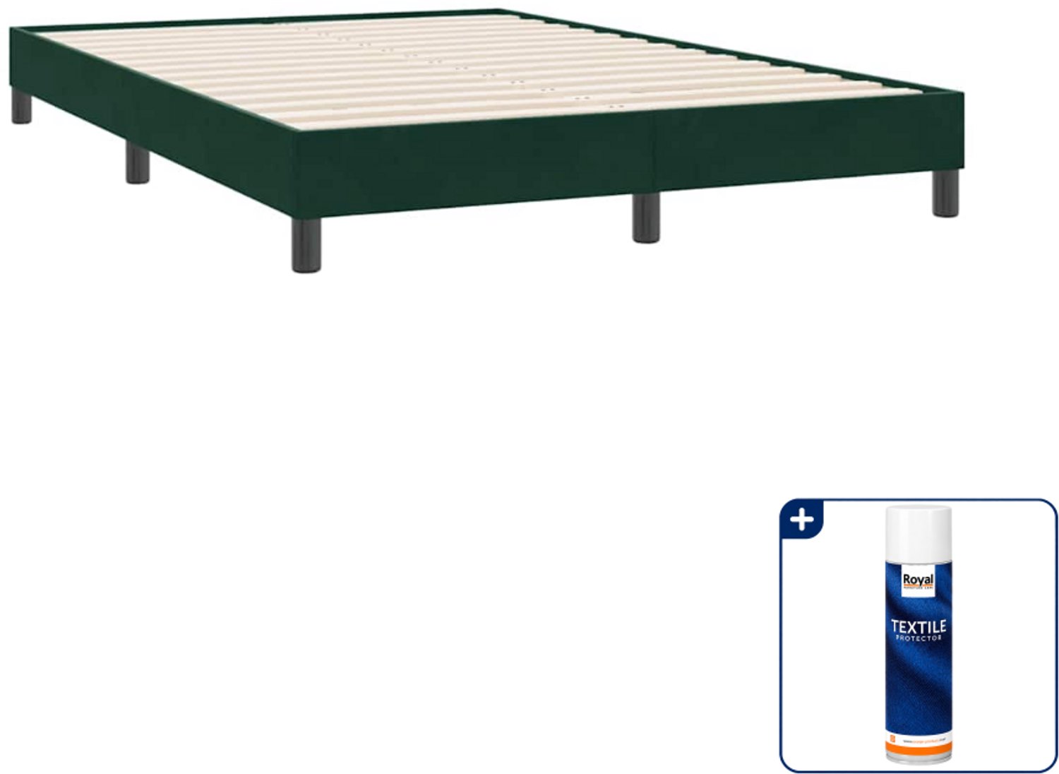 vidaXL Queensize bedframe 160 x 220 cm - fluweel - donkergroen - Inclusief textielbeschermer 500 ml