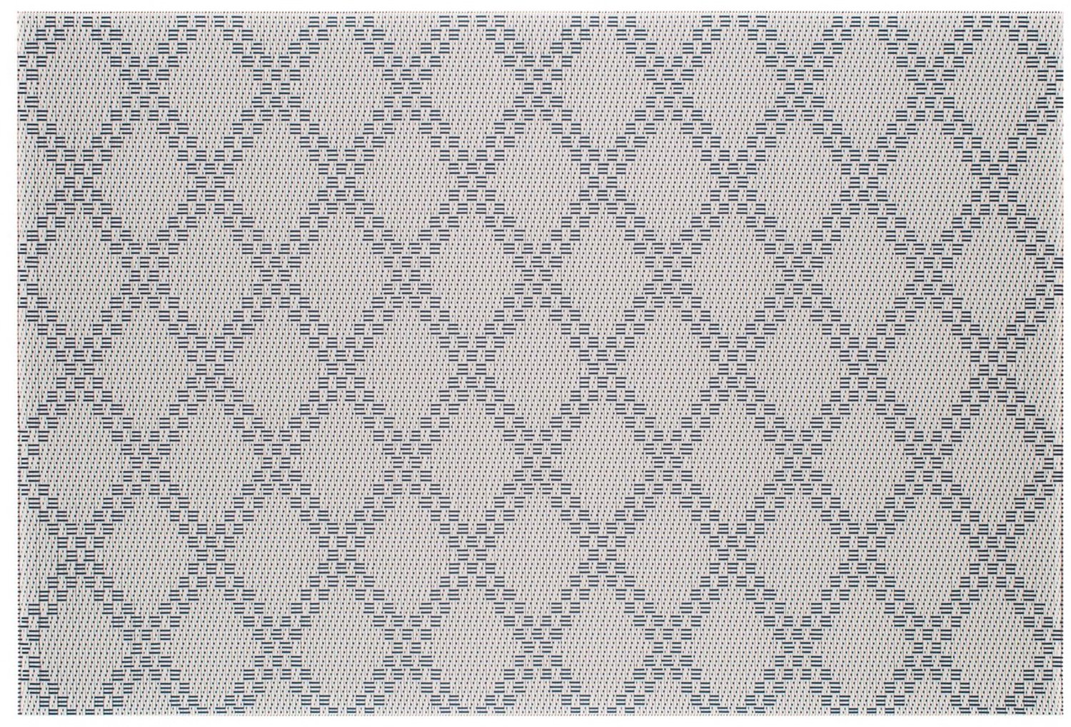 Placemats Set van 4 – Geweven Look PVC – Rhombi Grijs – 30x45 cm – Afwasbaar – Onderlegger & Tafeldecoratie