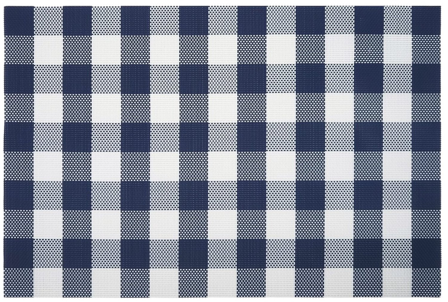 Placemats Set van 4 – Geweven Look PVC – Quad Blauw – 30x45 cm – Afwasbaar – Onderlegger & Tafeldecoratie