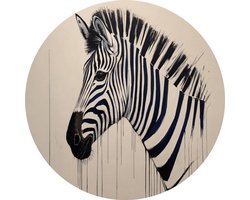 Zebra Wanddecoratie in Zwart-Wit 100x100 cm
