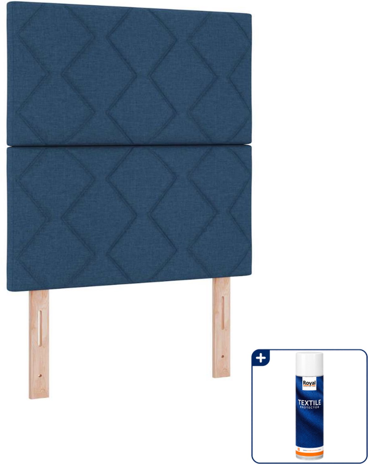 vidaXL boxspring met led - 80 x 200 cm - stof - blauw - Inclusief textielbeschermer 500 ml