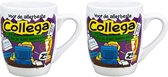 Set de 2x mug/tasse cadeau dessin animé pour le meilleur collègue - 300 ml - tasses à café/articles de fête