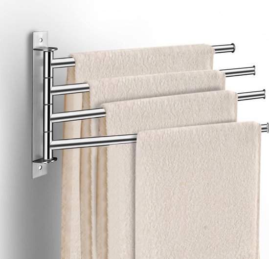 porte-serviettes de salle de bain - qobobo® porte-serviettes rotatif à 180°  en acier... | bol.com