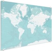 Wereldkaart Pastel Zee Winter - Plexiglas 90x60