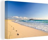 Canvas Schilderij Strand - Zee - Berg - 120x80 cm - Wanddecoratie