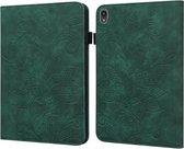 Voor Lenovo Tab P11 2020 11 inch TB-J606F/J606X Kant Bloem Embossing Patroon Horizontale Flip Lederen Case met Houder & Kaartsleuven & Portemonnee & Fotolijst (Groen)