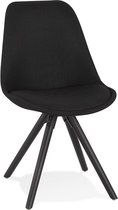 Alterego Moderne 'HIPHOP' stoel van zwarte stof en hout