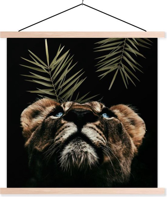 Porte-affiche avec affiche - Affiche scolaire - Tigre - Navigation - Zwart - 60x60 cm - Lattes transparentes