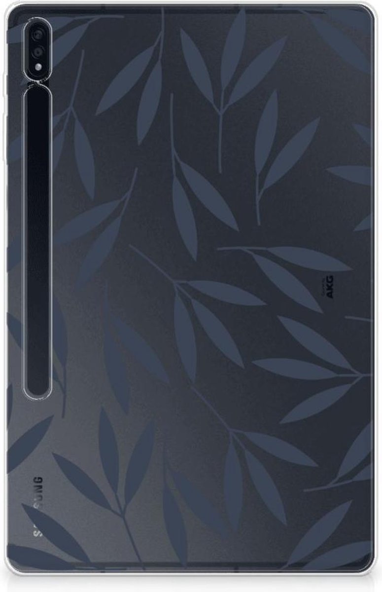 Samsung Galaxy Tab S7 Plus | S8 Plus Siliconen Hoesje Leaves Blue