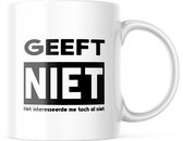 Grappige Mok met tekst: geeft niet - het interesseerde me toch al niet | Grappige Cadeaus | Koffiemok | Koffiebeker | Theemok | Theebeker