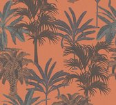 AS Creation MICHALSKY - Palmbomen behang - Palmen - oranje zwart bruin - 1005 x 53 cm