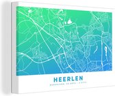 Tableau sur toile City Map - Heerlen - Nederland - Blauw - 180x120 cm - Décoration murale XXL