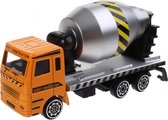 cementwagen die-cast 11 cm oranje/zilver