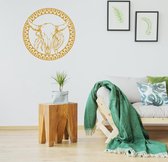 Muursticker Buffalo -  Goud -  Ø 90 cm  -  slaapkamer  woonkamer  dieren - Muursticker4Sale