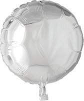 folieballon rond 45 cm zilver