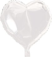 folieballon hartvorm 18 cm wit