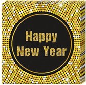 servetten Happy New Year 33 cm papier goud 20 stuks