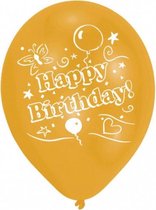 ballonnen Happy Birthday 25,4 cm latex 8 stuks
