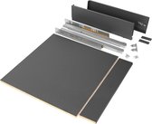 Emuca Set lade Vertex voor keuken of bad inclusief panelen, zacht sluiten, 500x93mm, module 600mm, staal, antracietgrijs