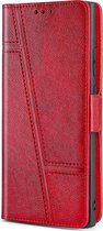 Samsung Galaxy A21S Book Case Hoesje met Patroon - PU Leer - Pasjeshouder - Magnetische Sluiting - Samsung Galaxy A21S - Rood