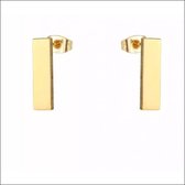 Aramat jewels ® - Oorbellen zweerknopjes bar goudkleurig chirurgisch staal 10mm