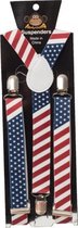 bretels USA 2,5 cm elastaan blauw/rood/wit one-size
