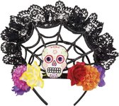 tiara Calavera dames 27 x 20 cm polyester zwart one-size