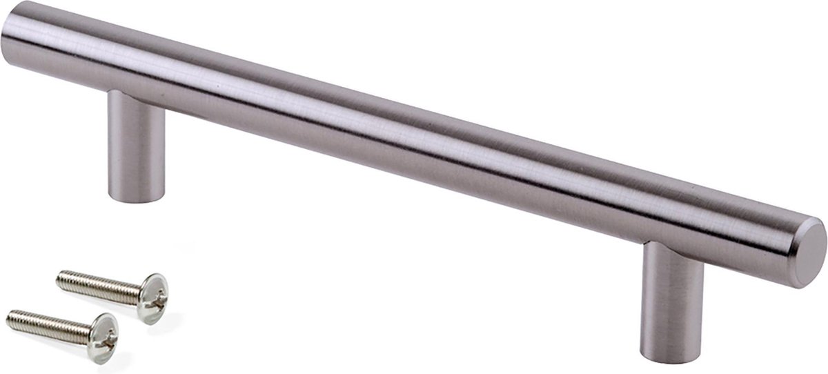 Emuca Meubelgrepen, D. 12 mm, gatenafstand 448 mm, Staal, Satijnglans nikkel