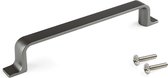 Emuca Meubelgrepen, gatenafstand 128 mm, Zamak, Titanium kleur