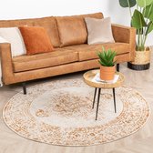 Rond vintage vloerkleed – Spring Ethnic Creme Terra Ø 240cm