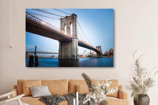 Tableau sur toile Pont - Brooklyn - Amérique - 150x100 cm - Décoration murale