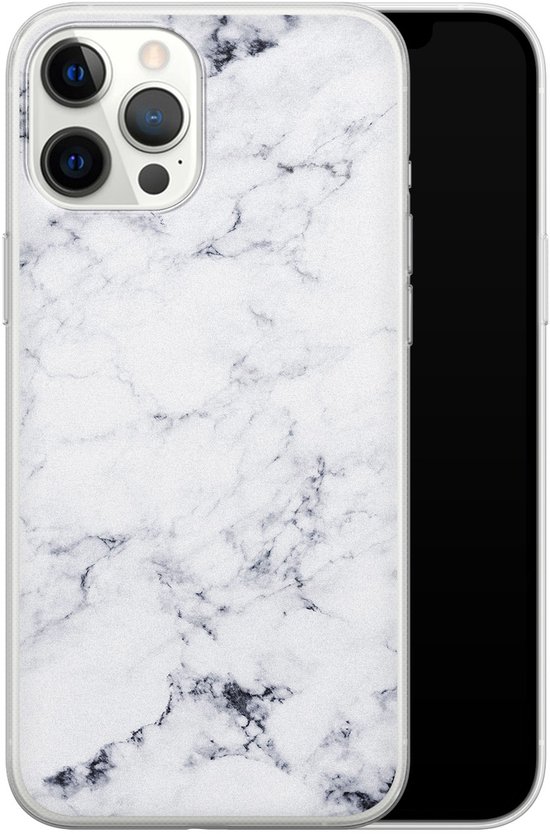 Coque en silicone iPhone 12 Pro Max - Gris marbré - Soft Case Phone Case - Marbre - Transparent, Grijs