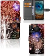 Portemonnee Hoesje Nokia X10 | Nokia X20 Smartphone Hoesje Kerstcadeau Vuurwerk