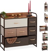 ladekast - 7 lades - opvouwbare manden - stalen frame - 79 x 80 x 31 cm - slaapkamer - bruin