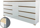Dressoir Alice, 8-ladig/1-deurs, wit, 166 × 40 × 94,5 cm