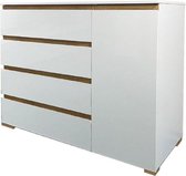 Dressoir Louise, 4-ladig/1-deurs, wit, 100 × 40 × 94,5 cm